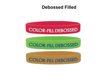 Color Filled Wristbands with Logo, Silicone Wristbands Online