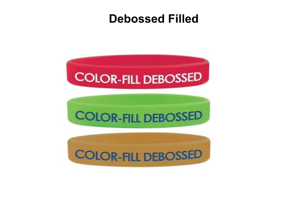 Color Filled Wristbands with Logo, Silicone Wristbands Online